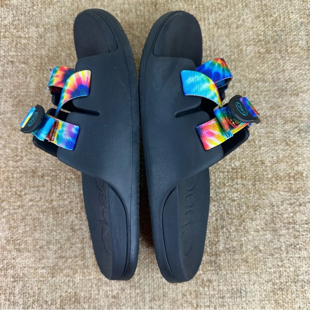 Chaco Kid's Chillos Strappy Black/Tie-Dye Slide/Sandals Size K5